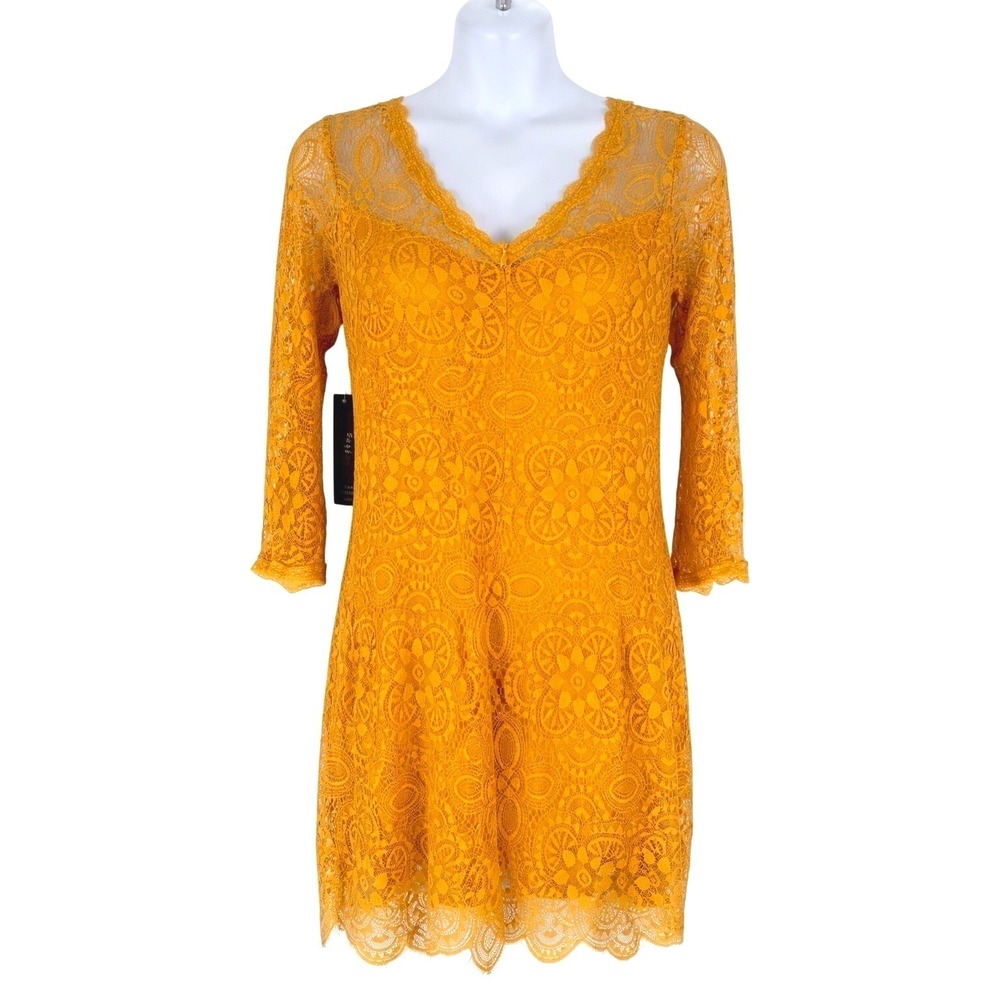 Always Indigo Goldenrod Lace Dress  Boho Cottage Core Fairycore Bridal Shower 3x